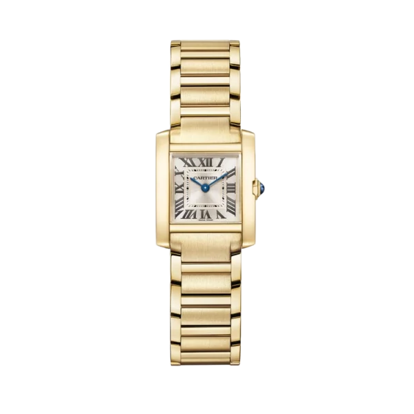 Tank Française 18K Yellow Gold Golden Sunray Dial Size Small