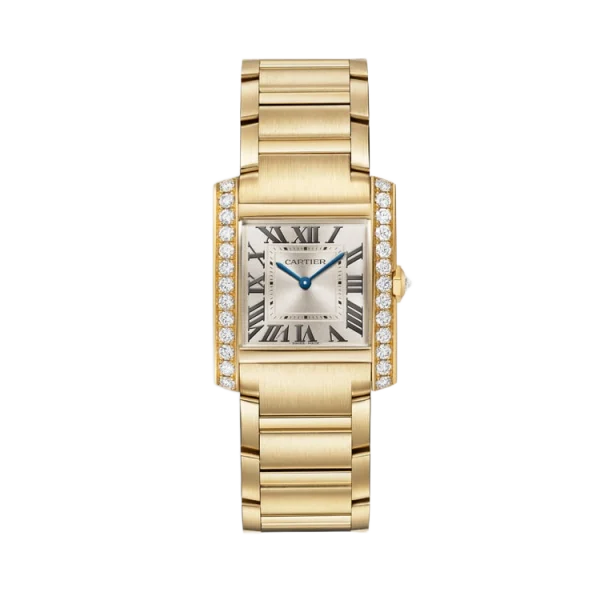 Tank Française 18K Yellow Gold Diamond Golden Dial Size