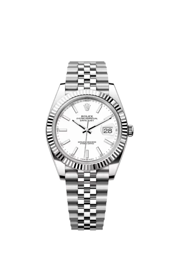 White Index Fluted Bezel 41MM Jubilee