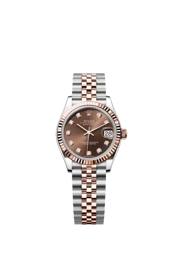 Chocolate Diamond Fluted Bezel 31MM Jubilee Everose Rolesor