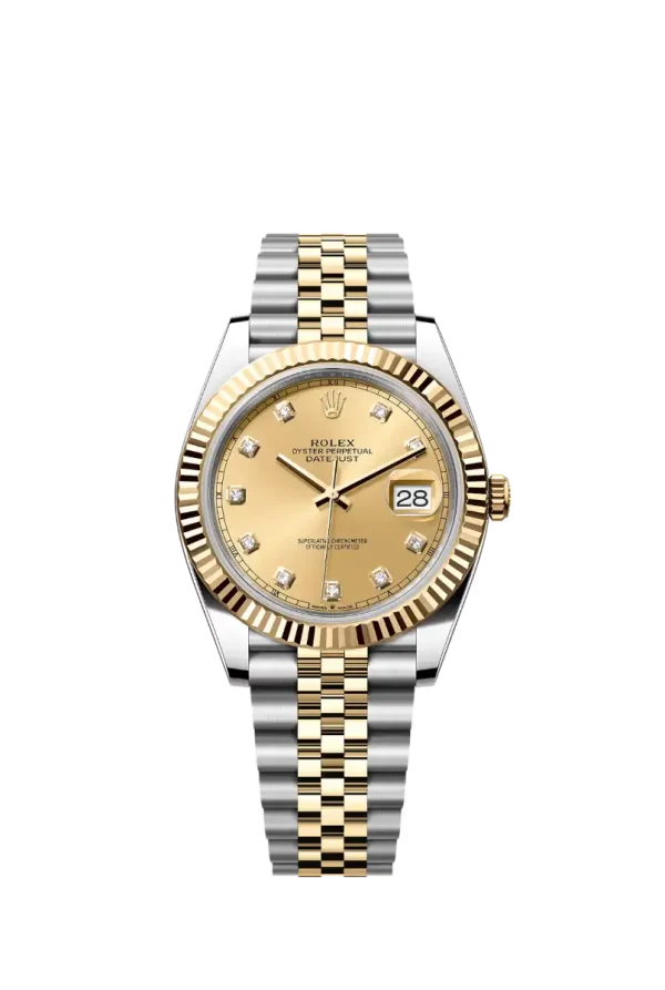 Champagne Diamond Fluted Bezel 41MM Jubilee