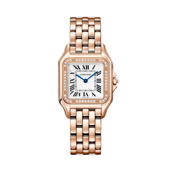 18K Rose Gold Diamond Silvered Dial Medium Model