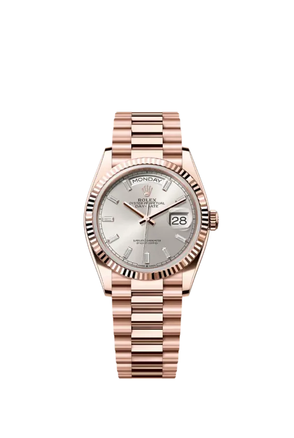 Silver Baguette Diamond 36MM