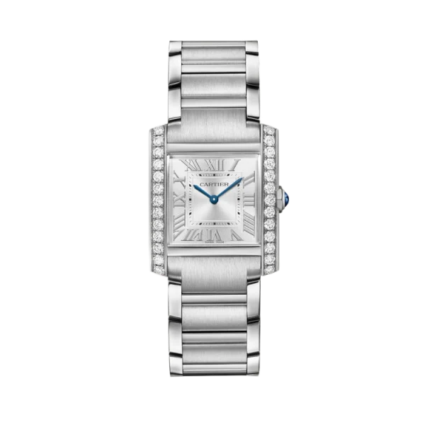 Tank Française Steel Diamond Silvered Sunray Dial Size Medium