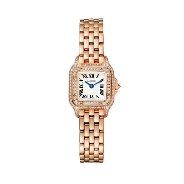 18K Rose Gold Diamond Silver Dial Mini Model