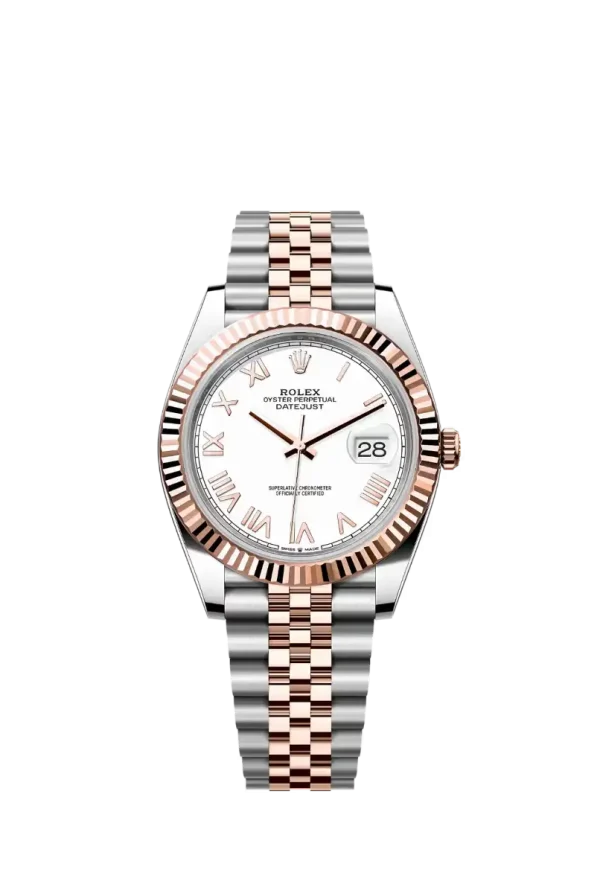 White Roman Fluted Bezel 41MM Jubilee