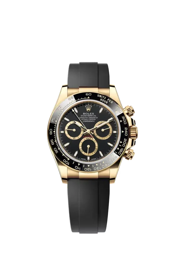 Yellow Gold Bright Black Dial.