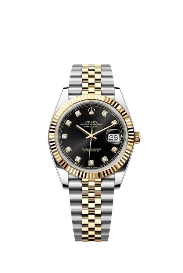 Bright Black Diamond Fluted Bezel 41MM Jubilee