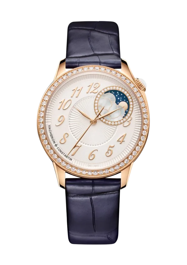 Moon Phase 37MM Pink Gold Silver Opaline Dial