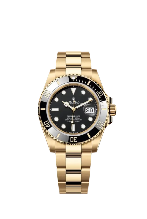 Black Dial Cerachrom Bezel, 18K Yellow Gold
