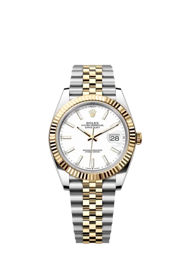 White Index Fluted Bezel 41MM Jubilee