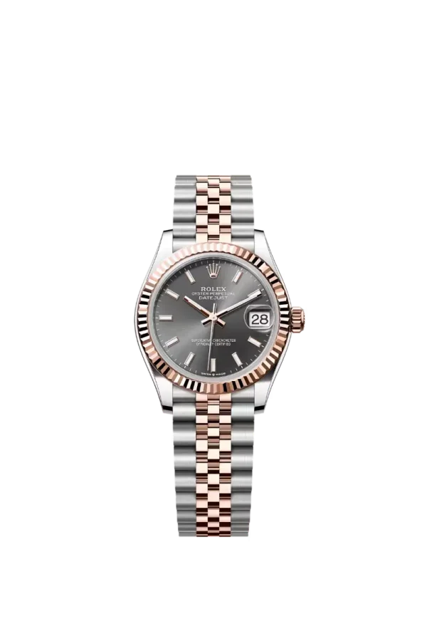 Slate Index Fluted Bezel 31MM Oyster Everose Rolesor