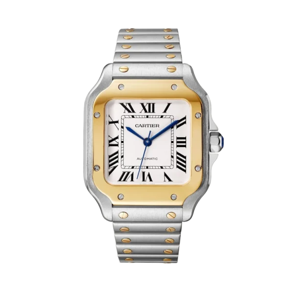Steel AND Yellow Gold Silver Dial Size Medium