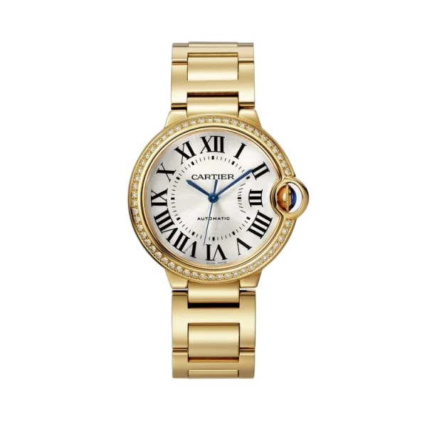 18K Yellow Gold Diamond Silver Sunray Dial 36MM