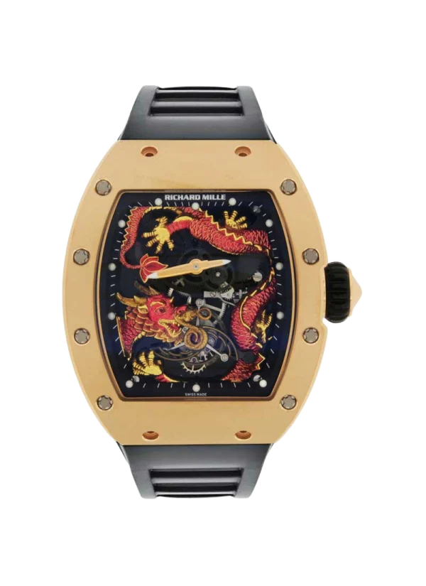 Tourbillon Dragon IN Rose Gold With Red Dragon Skeleton Dial