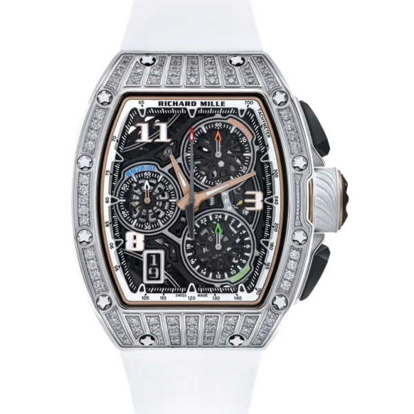 Automatic Flyback Chronograph IN White Gold With Snow Diamond Setting