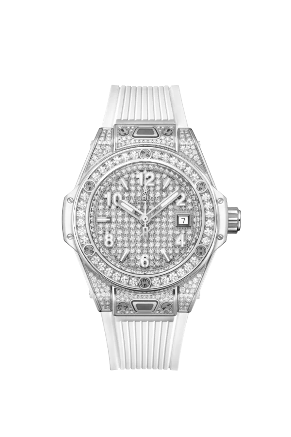 One Click Steel White Full Pavé 33MM