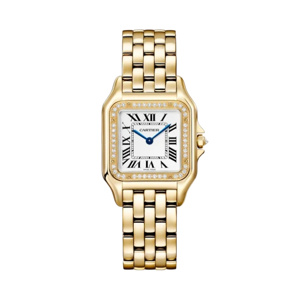 18K Yellow Gold Diamond Silvered Dial Medium Model