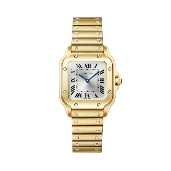 18K Yellow Gold Silver Dial Size Small