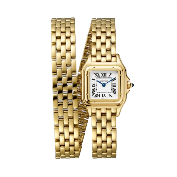 18K Yellow Gold Silvered Dial Double Loop Small Model