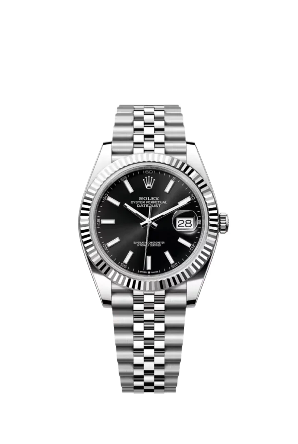 Bright Black Index Fluted Bezel 41MM Jubilee