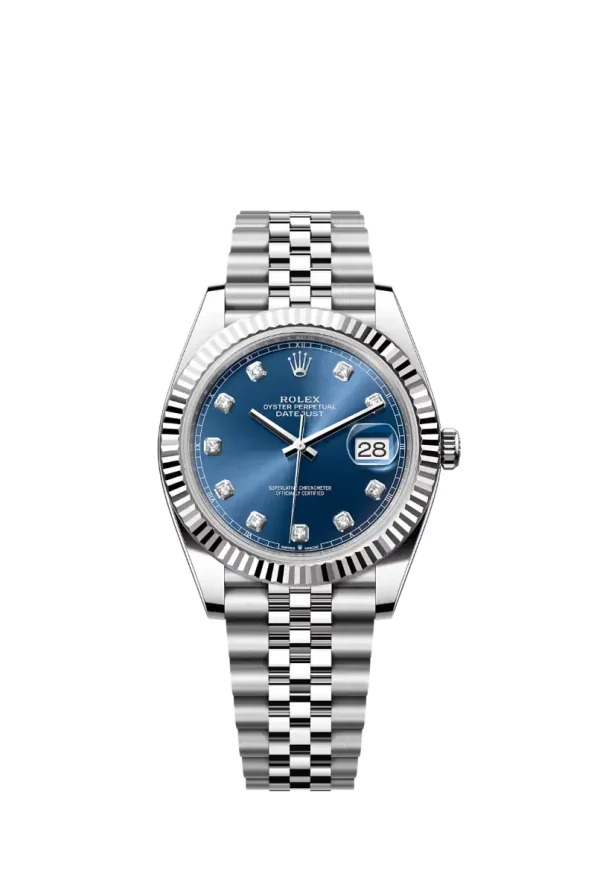 Bright Blue Diamond Fluted Bezel 41MM Jubilee
