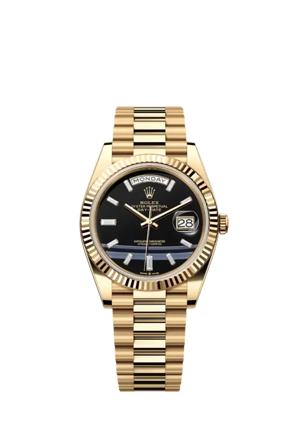 Black Onyx Baguette Diamond 40MM