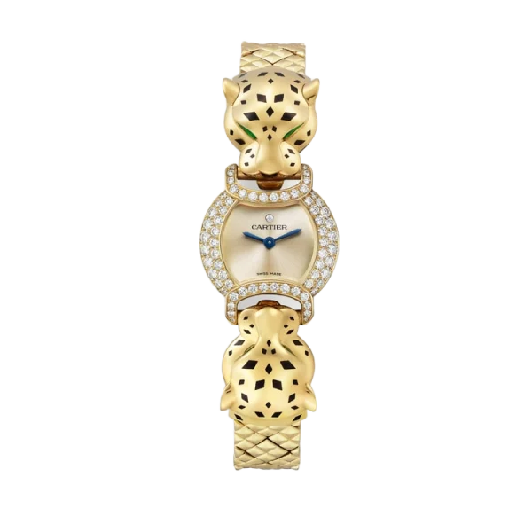 18K Yellow Gold Diamonds & Tsavorite Panthère Heads