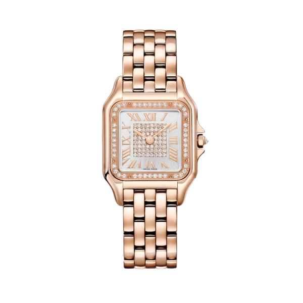 18K Rose Gold Diamond Set Sunray Dial Medium Model