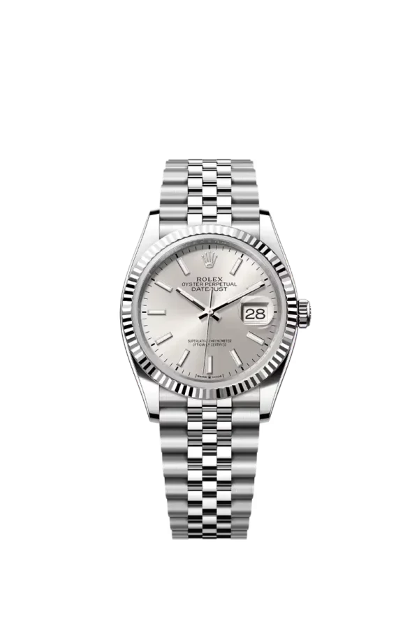 Silver Index Fluted Bezel 36MM Jubilee