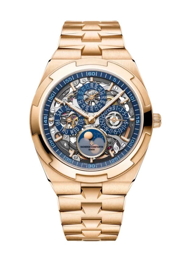Perpetual Calendar Ultra-Thin Skeleton 41.5MM Pink Gold Blue Indicators