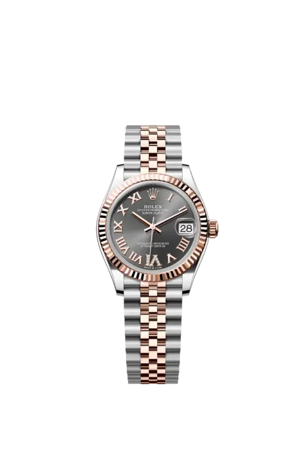 Slate Roman Diamond Fluted Bezel 31MM Jubilee Everose Rolesor