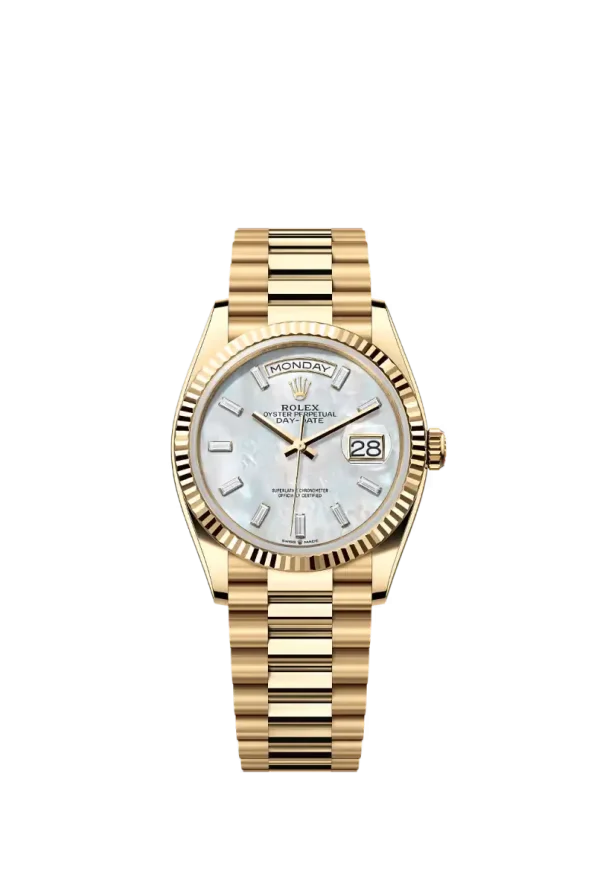 White Mop Baguette Diamond 36MM