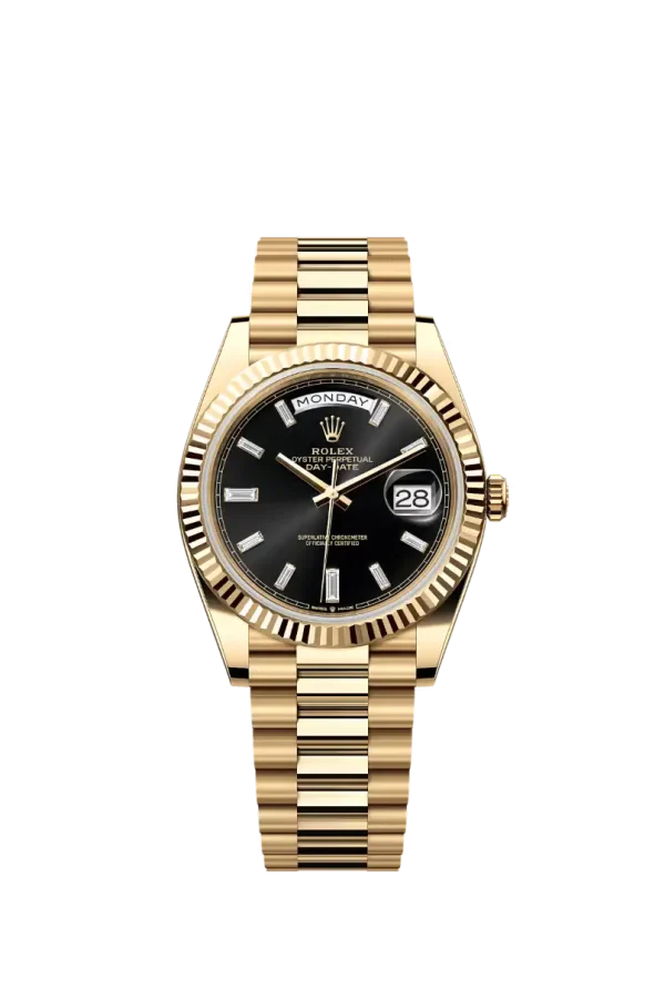 Bright Black Baguette Diamond 40MM
