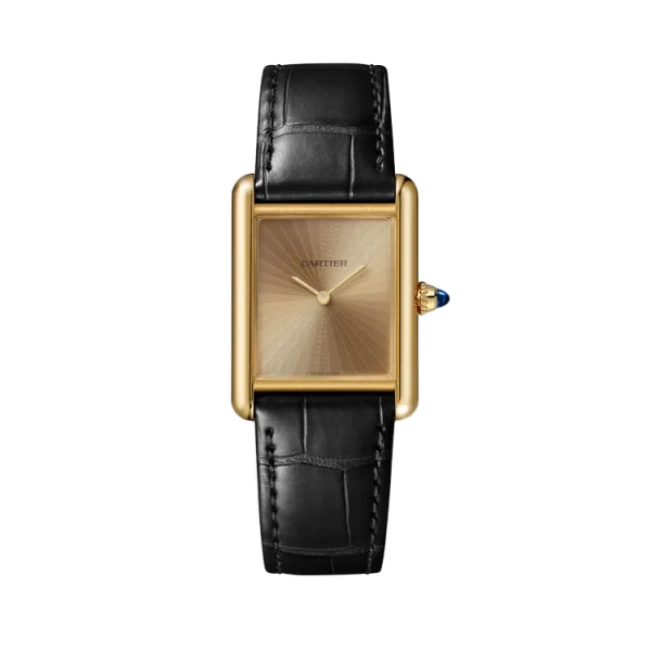 Tank Louis 18K Yellow Gold Golden Sunray Dial Size Medium
