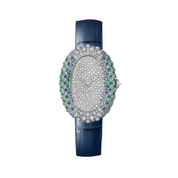 18K White Gold Multicolor Gemstones Medium Model