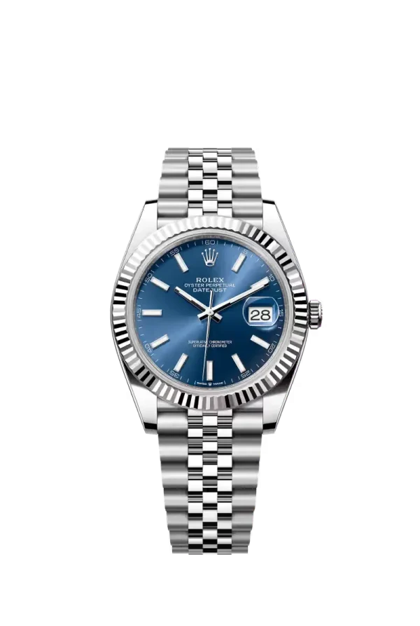 Bright Blue Index Fluted Bezel 41MM Jubilee