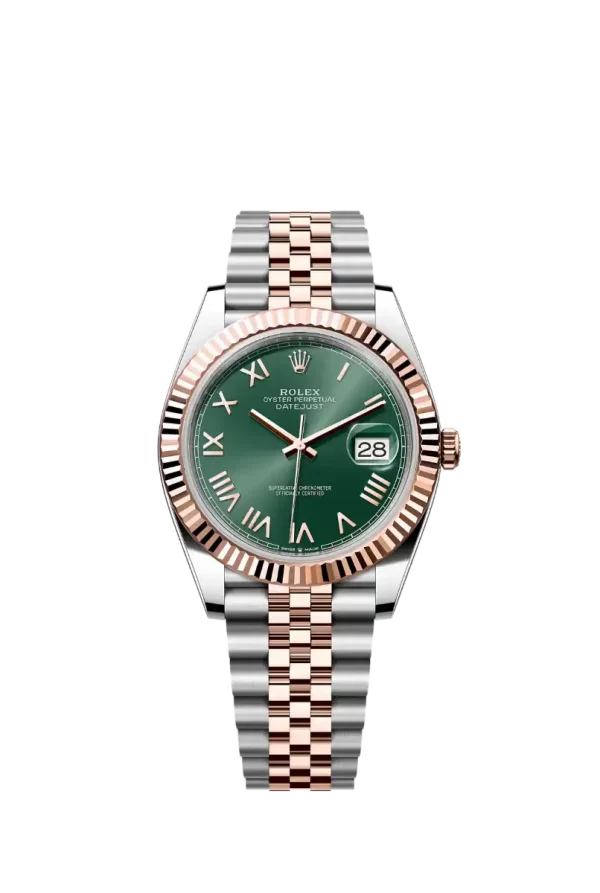 Mint Green Roman Fluted Bezel 41MM Jubilee