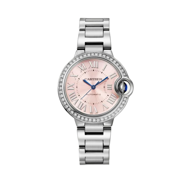 Steel Diamond Pink Sunray Dial 33MM