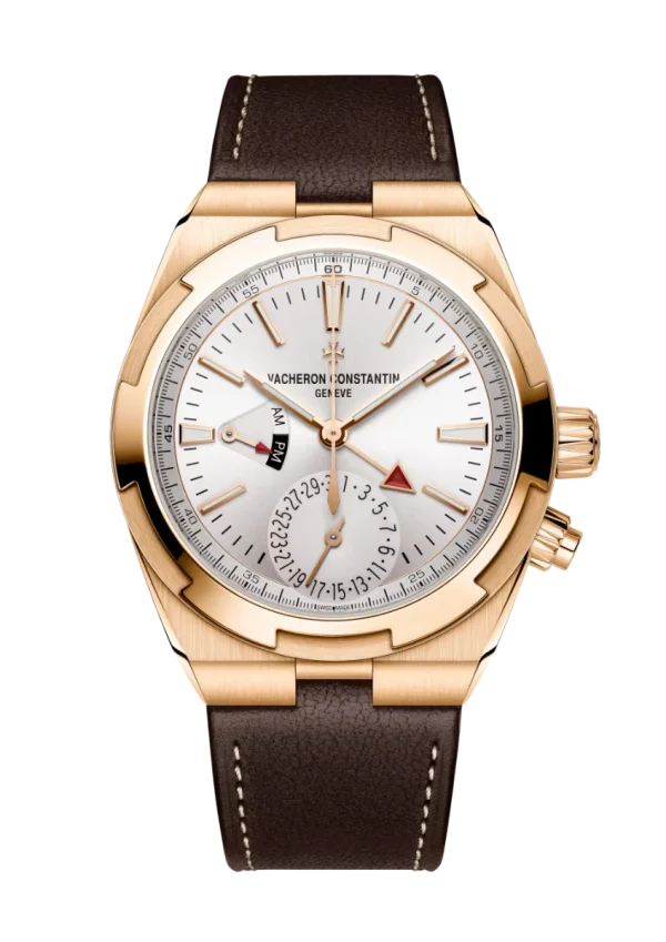 Dual Time 41MM Pink Gold Silver Dial