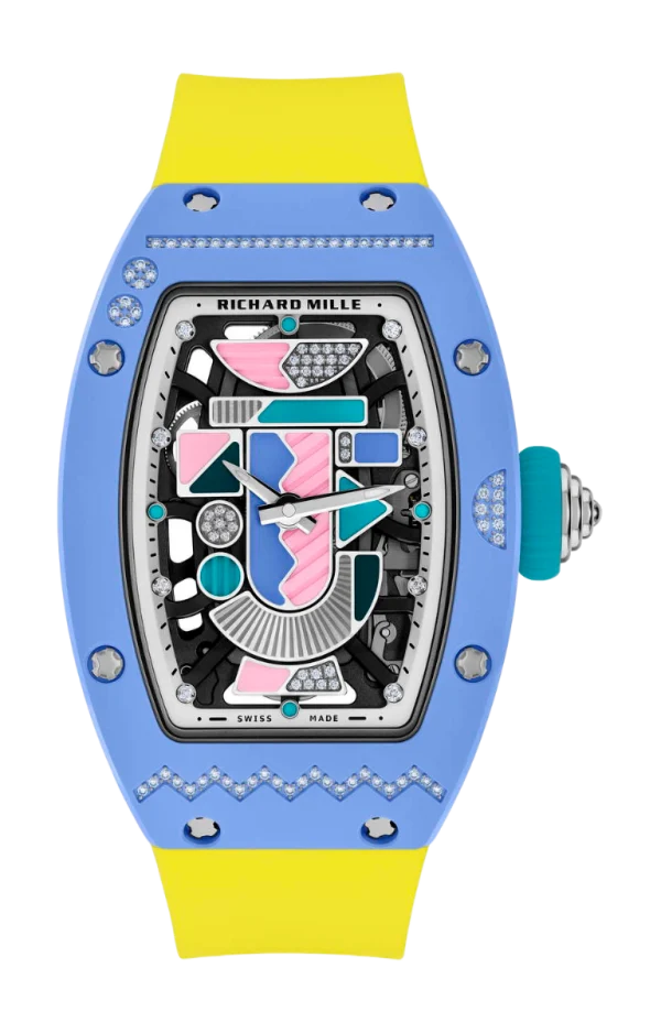 Automatic Winding Coloured Ceramics Powder Blue