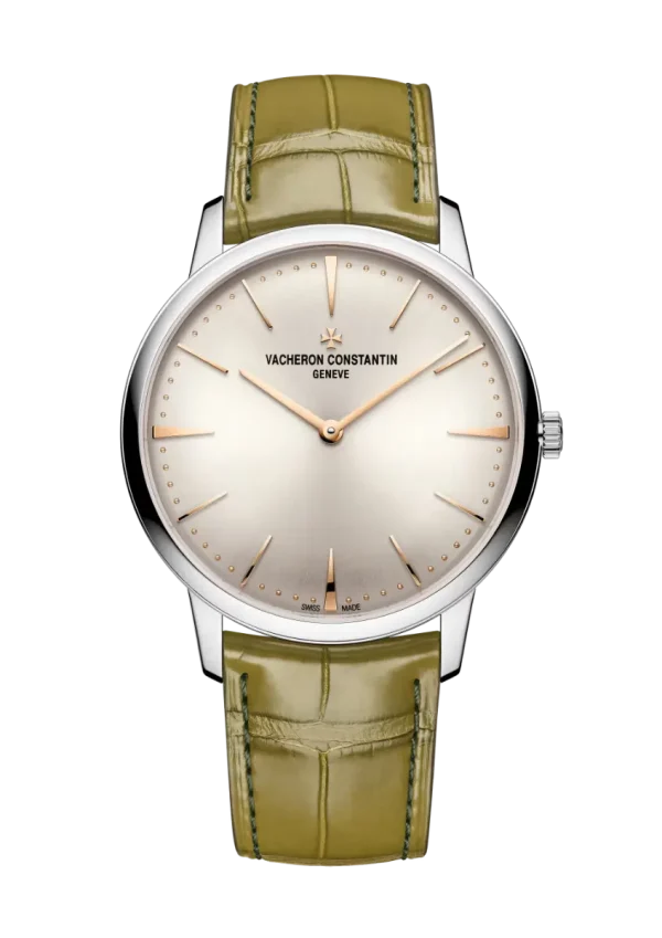 Manual-Winding 39MM White Gold Olive Green Strap