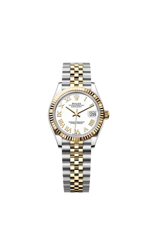 White Roman Fluted Bezel 31MM Jubilee