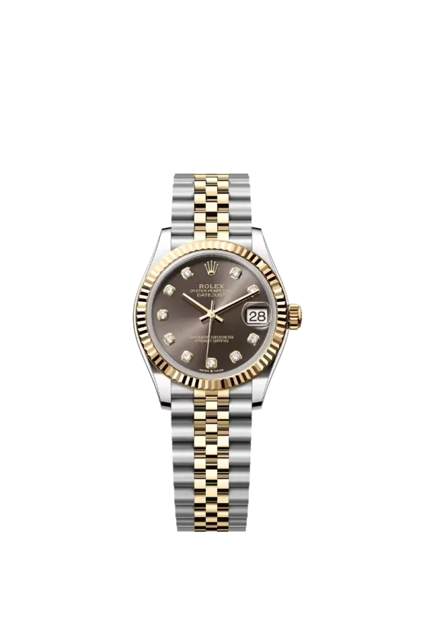 Dark Grey Diamond Fluted Bezel 31MM Jubilee