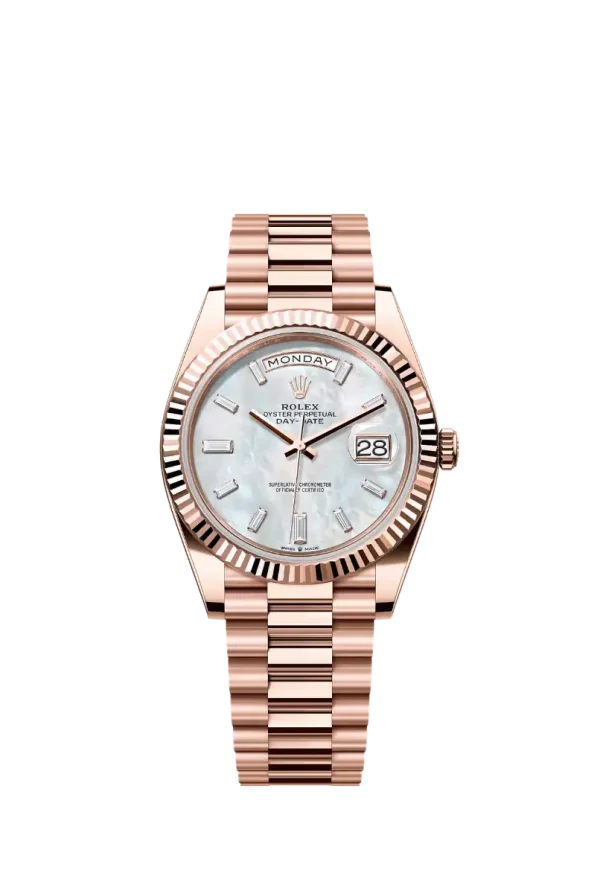 White Mop Baguette Diamond 40MM