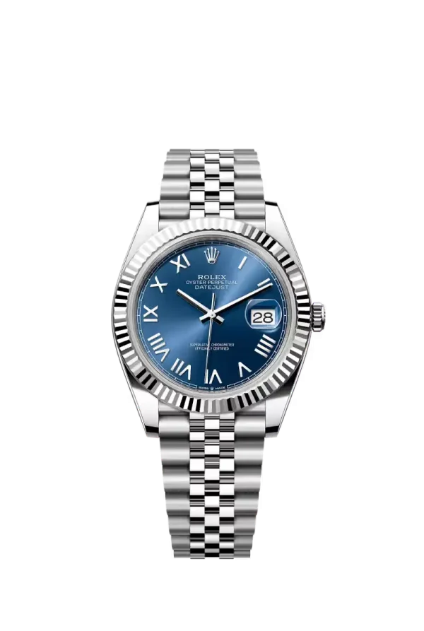 Bright Blue Roman Fluted Bezel 41MM Jubilee