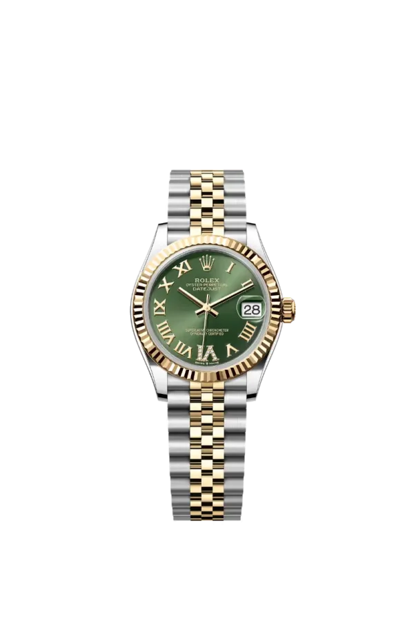 Olive Green Roman Vi Diamond Fluted Bezel 31MM Jubilee
