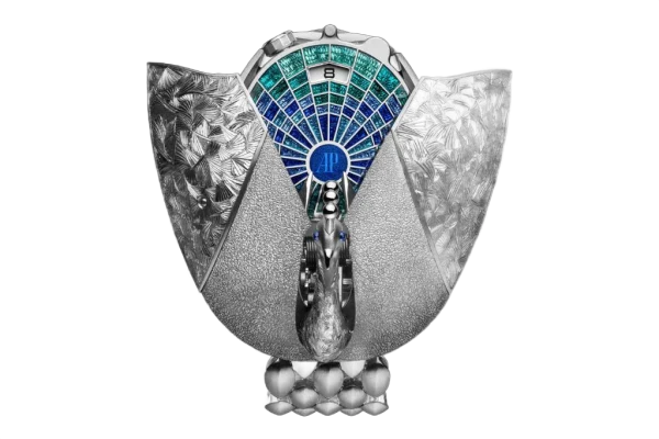 18K White Gold Établisseurs Peacock Automaton