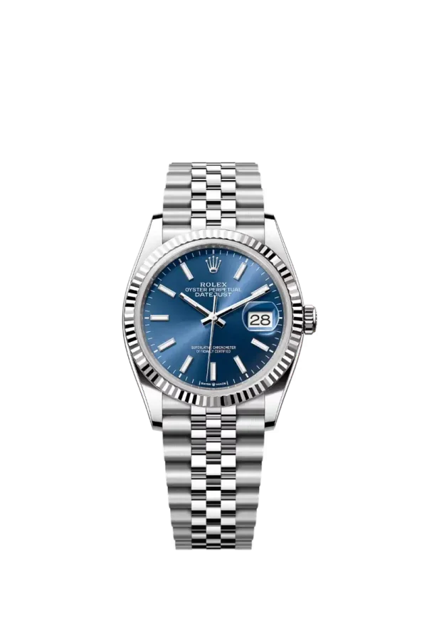 Bright Blue Index Fluted Bezel 36MM Jubilee