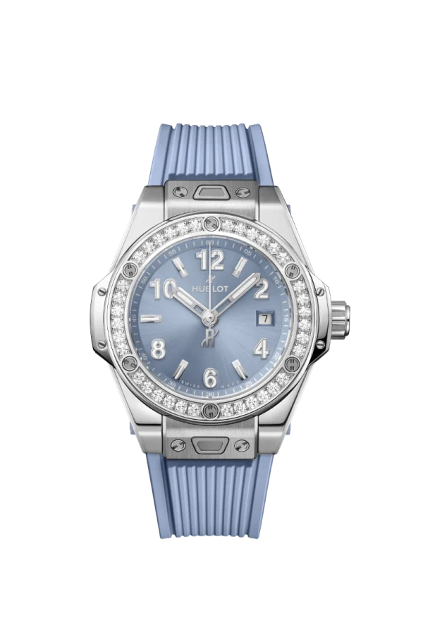 One Click Steel Coal Blue Diamonds 33MM